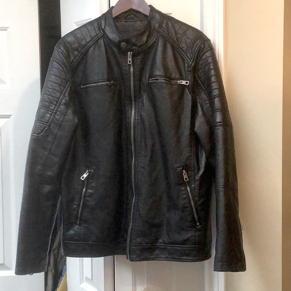 Angelo Litrico Mens Faux Leather Coat